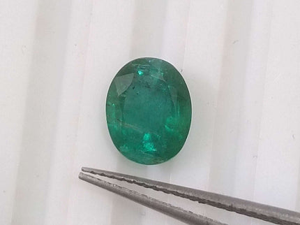 Certified 1.56ct Natural Zambian Emerald Deep Green Oval Cut Loose Gemstone