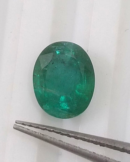 GSI Certified 1.56ct Deep Green Natural Emerald Minor Oiled Loose Gemstone