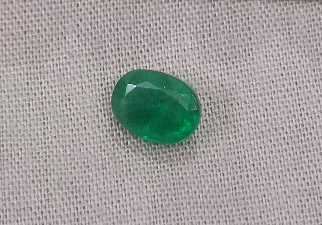 GSI USA Certified 1.33ct Deep Green Zambian Emerald Minor Oiled Loose Gemstone