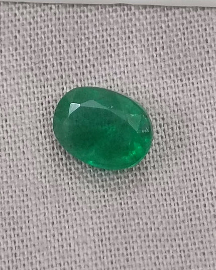 GSI USA Certified 1.33ct Deep Green Zambian Emerald Minor Oiled Loose Gemstone