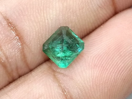 1.59ct Colombian Emerald Natural SGL Certified Medium Deep Green Octagon Cut Loose Gemstone