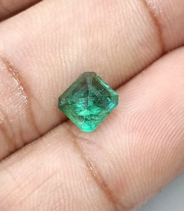 1.59ct Colombian Emerald Natural SGL Certified Medium Deep Green Octagon Cut Loose Gemstone