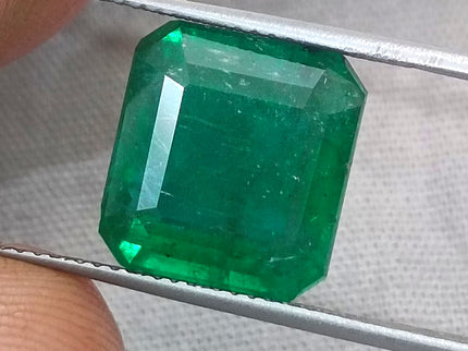7.62ct Deep Vivid Green Zambian Emerald, Natural Gemstone