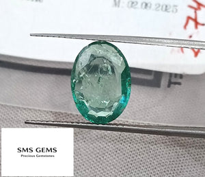 2.74ct Certified Natural Zambian Emerald Medium Light Water Green Stone