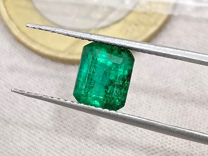 1.85ct Natural Emerald Exceptional Top Green Octagon Cut Zambian Loose Gemstone