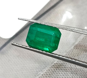 GSI Certified 1.37ct Swat Emerald Deep Velvet Green Natural Gemstone