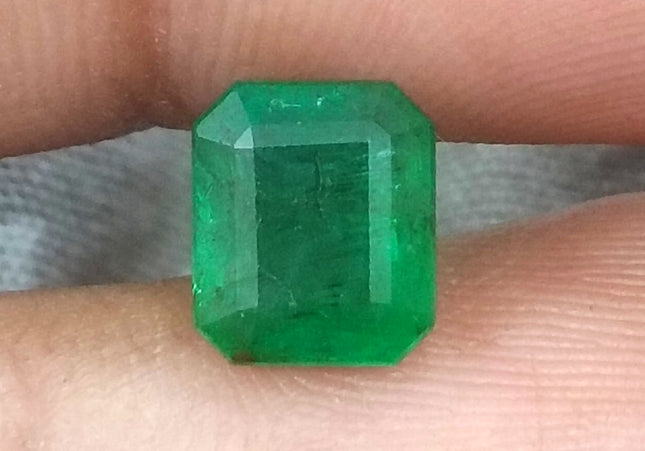 2.09ct Deep Velvet Green Zambian Emerald Minor Oiled Loose Gemstone