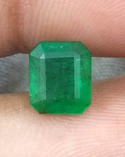 2.09ct Deep Velvet Green Zambian Emerald Minor Oiled Loose Gemstone