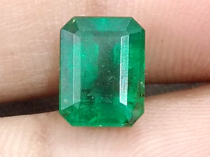 2.79ct Natural Emerald Vivid Deep Green Zambian Octagon Cut Loose Gemstone