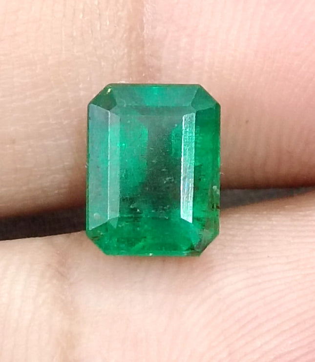 2.79ct Natural Emerald Vivid Deep Green Zambian Octagon Cut Loose Gemstone