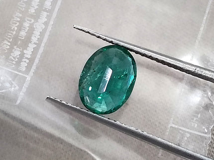 1.53ct Natural Emerald Zambia Medium Deep Green SGL Certified Oval Cut Loose Stone