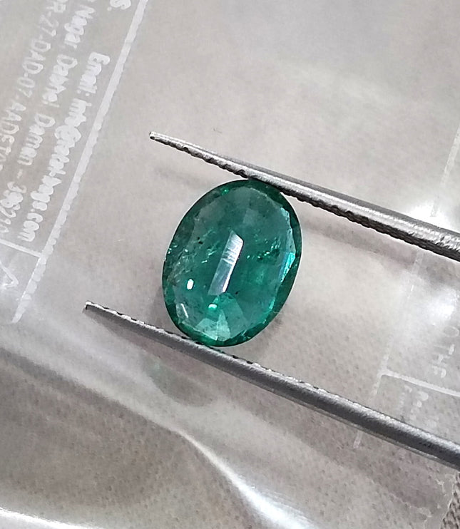 1.53ct Natural Emerald Zambia Medium Deep Green SGL Certified Oval Cut Loose Stone