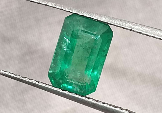 GSI Certified 1.35ct Deep Green Panjshir Emerald Minor Oiled Loose Gemstone