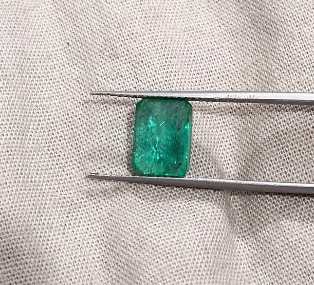 Natural Emerald 2.08ct Medium Green Zambian SGL Certified Octagon Cut Minor Oiled Loose Gemstone