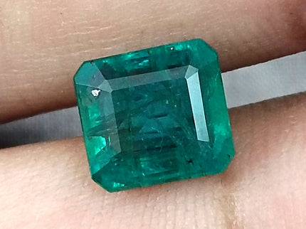 3.42ct Zambian Emerald, Certified Deep Green Natural Stone