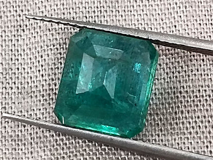 3.42ct Zambian Emerald, Certified Deep Green Natural Stone