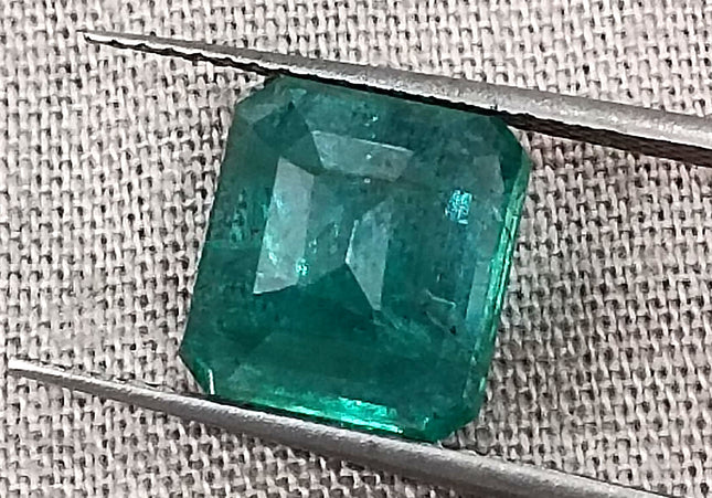 3.42ct Zambian Emerald, Certified Deep Green Natural Stone