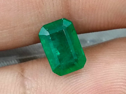 Deep Green Zambian Emerald 2.24ct Octagon Cut Certified Natural Loose Gemstone