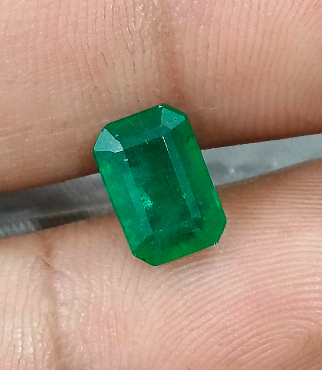 Deep Green Zambian Emerald 2.24ct Octagon Cut Certified Natural Loose Gemstone
