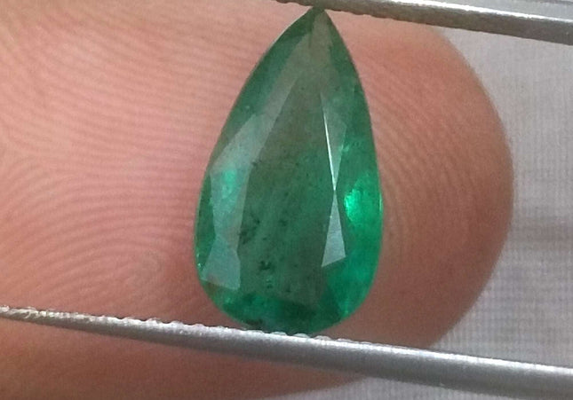 2.08ct GSI USA Certified Deep Pure Green Zambian Emerald Minor Oiled Loose Gemstone