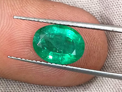 2.01ct Zambian Emerald, Certified Natural Medium Deep Green Oval Cut Loose Gemstone