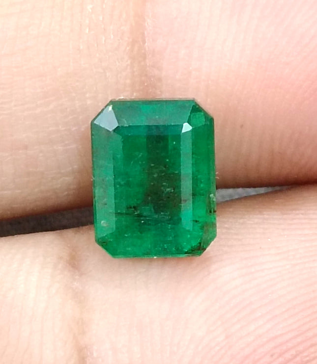2.79ct Natural Emerald Vivid Deep Green Zambian Octagon Cut Loose Gemstone