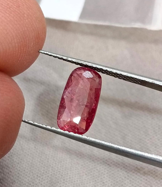 2.04ct Unheated Natural Ruby Wine Red SGL Certified Mozambique Cushion Cut Loose Stone