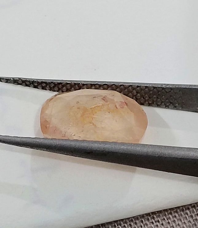 Untreated Padparadscha Sapphire 3.69ct Natural Certified Pinkish Orange Cushion Cut Gemstone