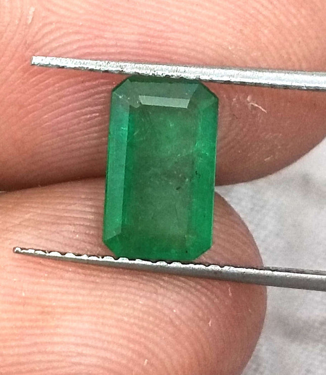 Swat Emerald 1.66 Certified Natural Medium Deep Green Gemstone