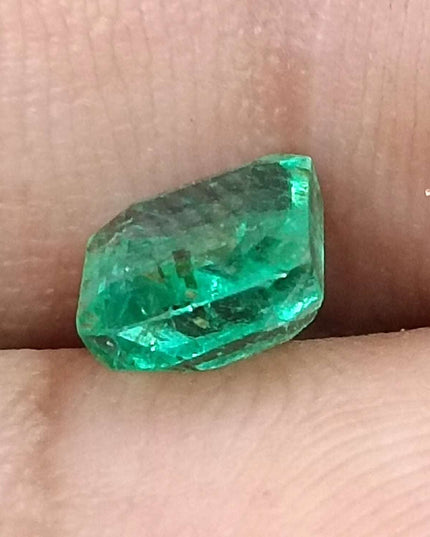 GSI Certified 1.51ct Medium Green Emerald Cut Natural Zambian Emerald Minor Oiled Loose Gemstone