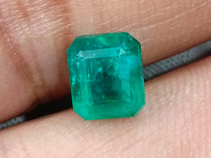 2.15ct Zambian Emerald, Certified Natural Medium Green Octagon Cut Gemstone