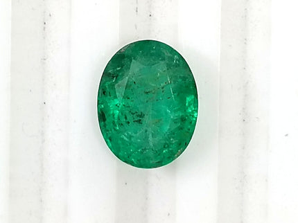 Zambian Emerald 1.82ct Vivid Medium Deep Green Oval Cut Loose Gemstone