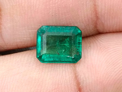Zambian Emerald 2.85ct Natural Certified Octagon Cut Deep Forest Green Gemstone