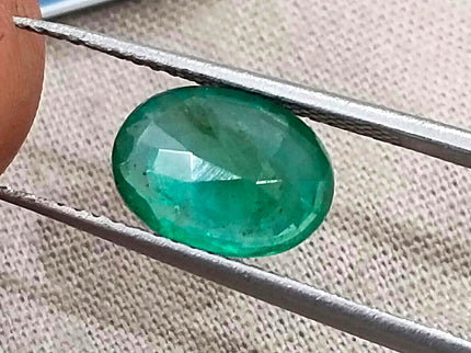 1.88ct Natural Emerald Zambia Medium Deep Green Oval Cut Earth Mined Gemstone