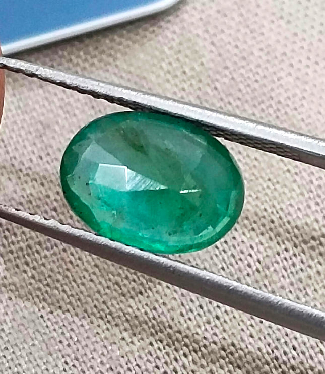 1.88ct Natural Emerald Zambia Medium Deep Green Oval Cut Earth Mined Gemstone
