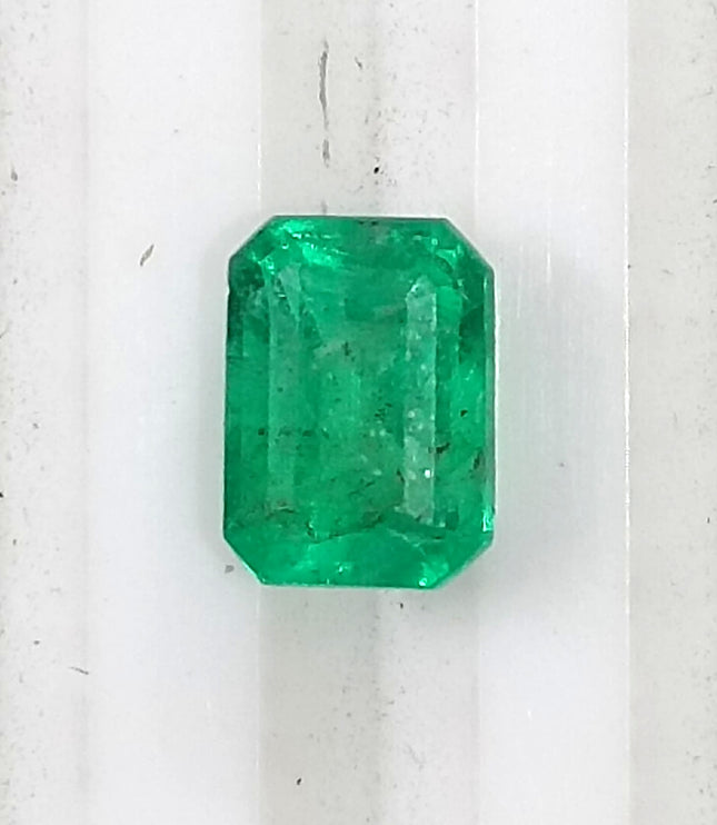 Panjshir Emerald 1.32ct Natural Certified Bright Neon Green Emerald Cut Loose Stone