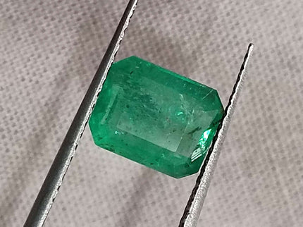 Zambian Emerald 1.62ct Certified Natural Octagon Cut Loose Gemstone
