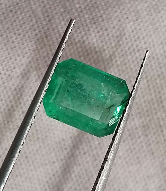 Zambian Emerald 1.62ct Certified Natural Octagon Cut Loose Gemstone