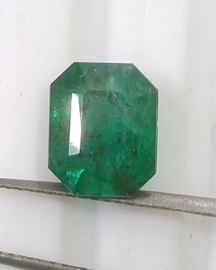 2.36ct GSI Certified Deep Green Zambian Emerald Earth Mined Loose Gemstone