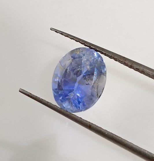 GSI Certified 2.83ct Blue Ceylon Sapphire , 100% Natural Untreated Earth Mined Gemstone