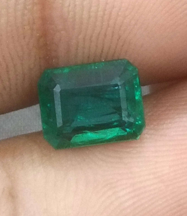 2.31ct Natural Emerald, High Quality Certified Zambian Origin Vivid Deep Green Stone