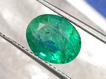 Zambian Emerald 2.28ct Certified Intense Green Oval Cut Loose Gemstone