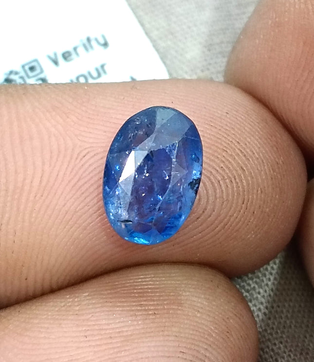 Blue Sapphire 2.86ct Natural GSI Certified Medium Color Sri Lanka Oval Cut Loose Gemstone H