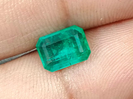 Zambian Emerald 1.67ct Medium Green Certified Natural Octagon Cut Gemstone