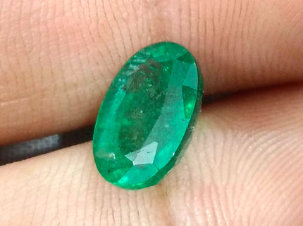 3.24ct Vivid Green Zambian Emerald, Certified Natural Oval Cut Loose Gemstone