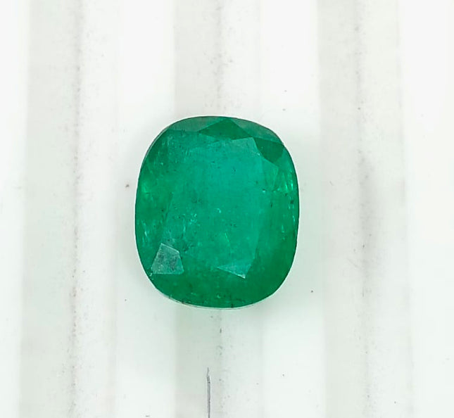 Zambian Emerald 3.61ct Certified Natural Deep Green Cushion Cut Gemstone