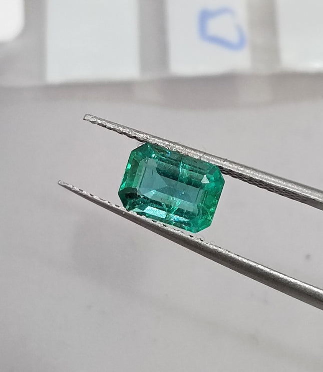 0.96ct Emerald Natural Zambia SGL Certified Medium Deep Green Octagon Cut Loose Gemstone