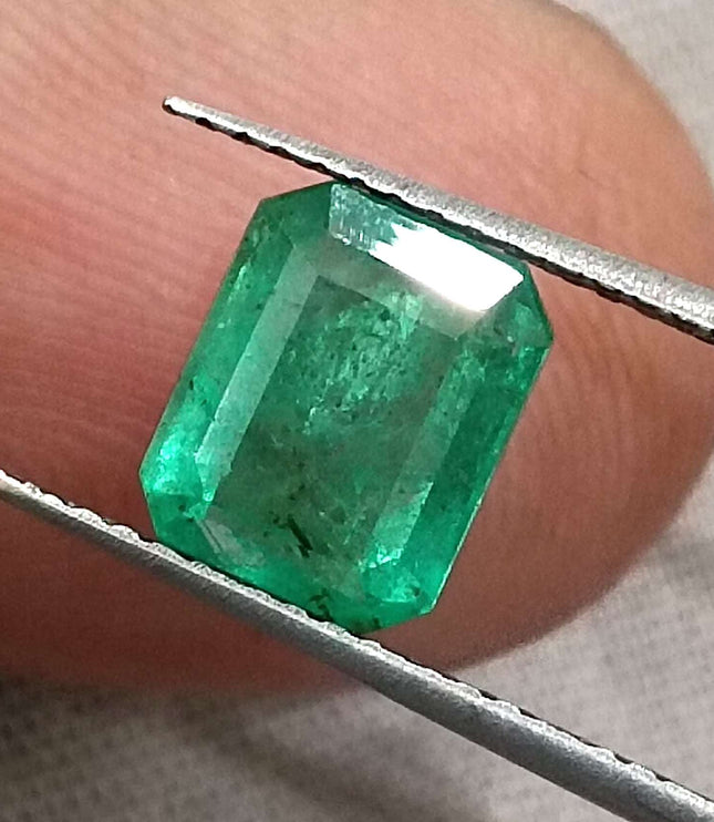 Zambian Emerald 1.62ct Certified Natural Octagon Cut Loose Gemstone