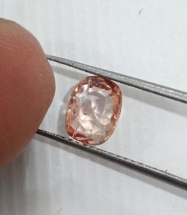 Untreated 1.27ct Padparadscha Sapphire Natural IGI Certified Pinkish Orange Cushion Cut Gemstone