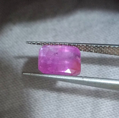 GSI Certified 2.55ct Pinkish Red Ruby, 100% Natural Untreated Gemstone - SMSGEMS 